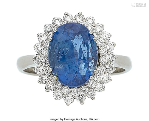 55323: Ceylon Sapphire, Diamond, White Gold Ring Ston