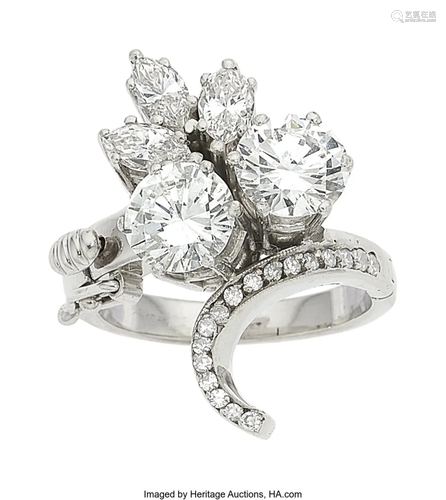 55332: Diamond, Platinum, White Gold Ring Stones: Rou