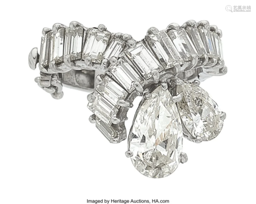 55333: Diamond, White Gold Ring Stones: Pear-shaped d