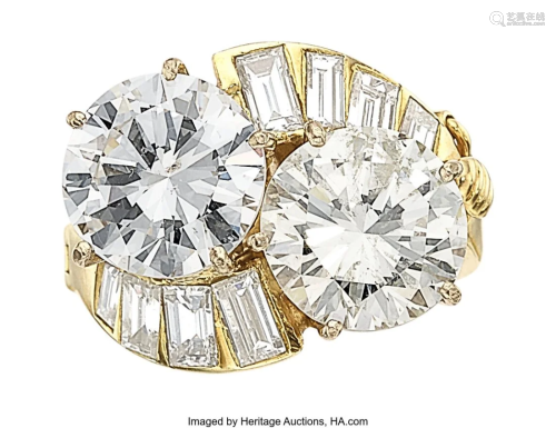 55342: Diamond, Gold Ring Stones: Round brilliant-cut