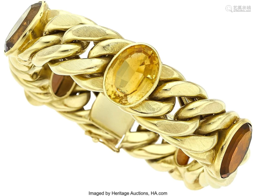 55352: Multi-Stone, Gold Bracelet Stones: Oval-shaped