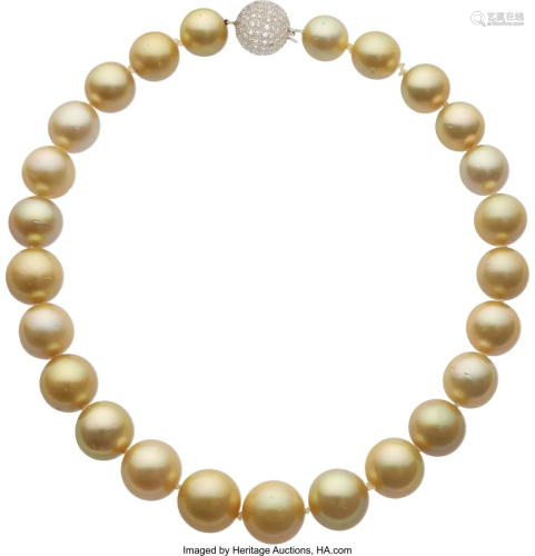 55353: South Sea Cultured Pearl, Diamond, White Gold N