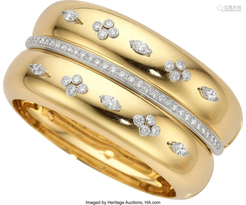 55357: Diamond, Gold Bracelet Stones: Full-cut diamon