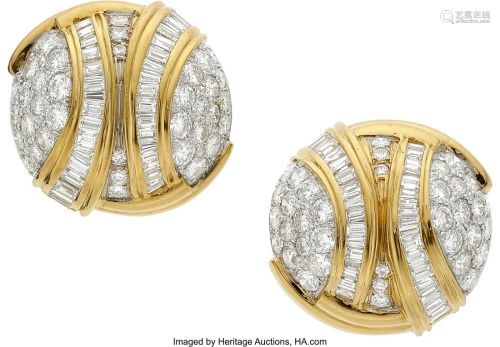 55373: Élan Diamond, Gold Earrings Stones: Full-cut