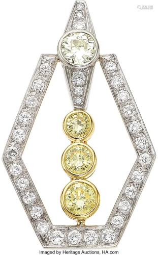 55381: Élan Diamond, Colored Diamond, Gold Pendant S
