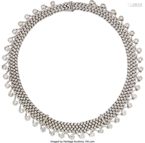 55384: Diamond, White Gold Necklace Stones: Full-cut