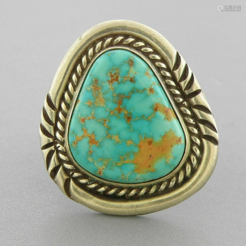 VINTAGE SOUTHWESTERN STERLING SILVER TURQUOISE RING