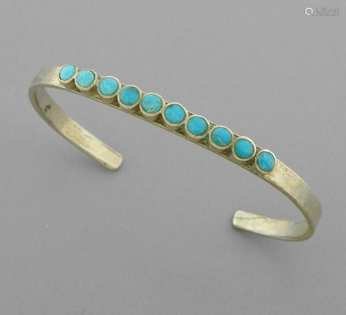 VINTAGE BEAUTIFUL NAVAJO STERLING SILVER TURQUOISE CUFF