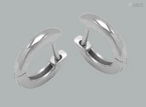 NEW 14K WHITE GOLD LADIES GIRLS HUGGIE HOOP EARRINGS