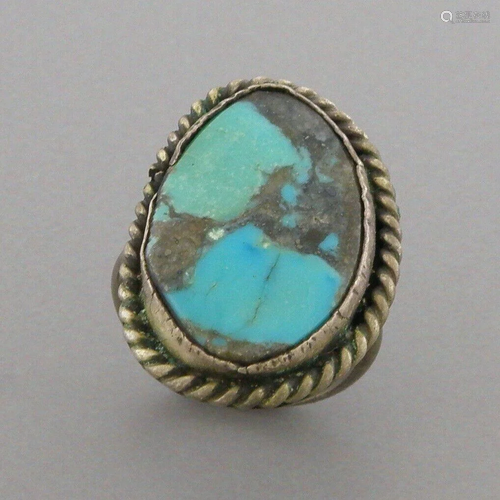 VINTAGE NAVAJO STERLING SILVER TURQUOISE RING