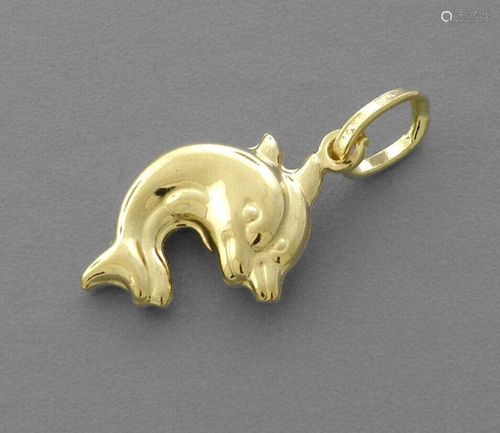 NEW 14K YELLOW GOLD DOLPHIN PENDANT POLISHED