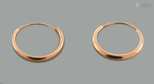 NEW 14K ROSE GOLD SMALL ROUND TUBE HOOP EARRINGS