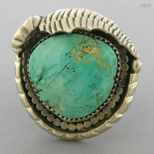 VINTAGE NAVAJO STERLING SILVER ROYSTON TURQUOISE RING