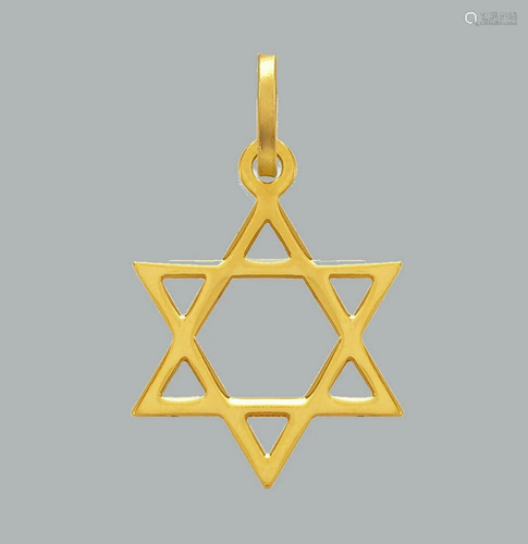 NEW 14K YELLOW GOLD STAR OF DAVID PENDANT / CHARM