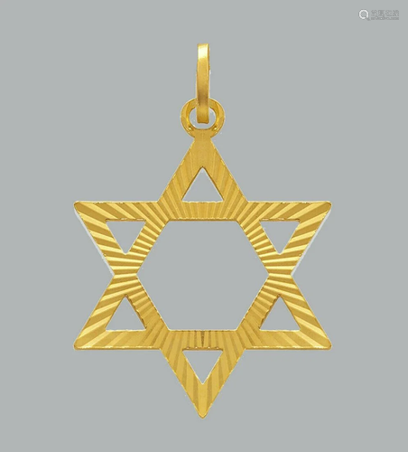 NEW 14K YELLOW GOLD STAR OF DAVID PENDANT / CHARM