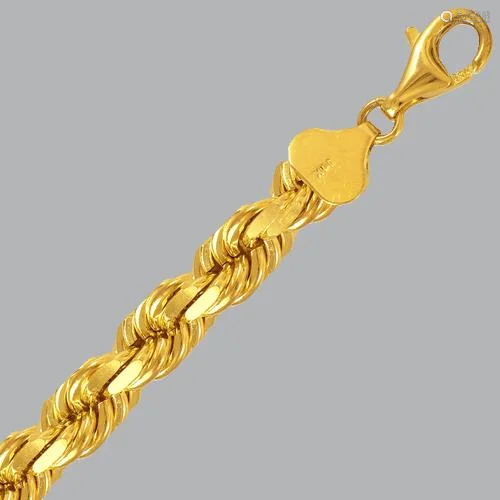 NEW YELLOW GOLD SOLID HEAVY ROPE CHAIN NECKLACE