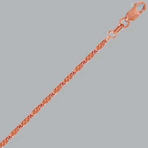 NEW 14K ROSE GOLD DISCO SNAIL CHAIN NECKLACE