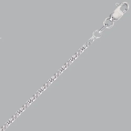 NEW 14K WHITE GOLD DISCO SNAIL CHAIN NECKLACE