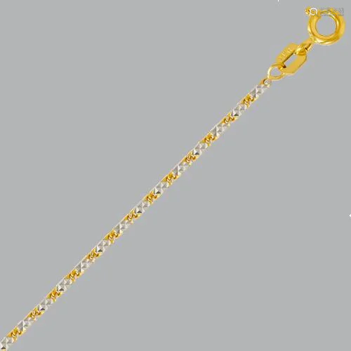 14K YELLOW GOLD WHITE PAVE DISCO SNAIL CHAIN NECKLACE