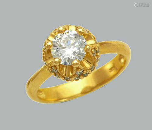 NEW 14K YELLOW GOLD LADIES FANCY ENGAGEMENT RING