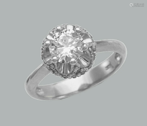 NEW 14K WHITE GOLD LADIES FANCY ENGAGEMENT RING