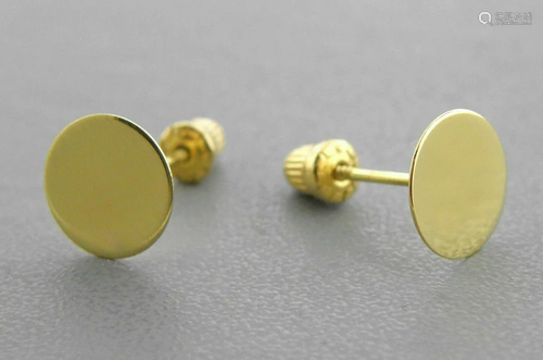 14K YELLOW GOLD LADIES GIRLS STUD EARRINGS SCREW BACK