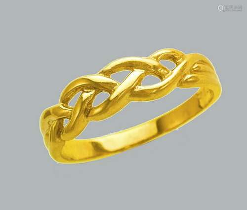 NEW 14K YELLOW GOLD LADIES RING BAND WOVEN ROPE