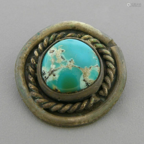 VINTAGE NAVAJO STERLING SILVER TURQUOISE PENDANT