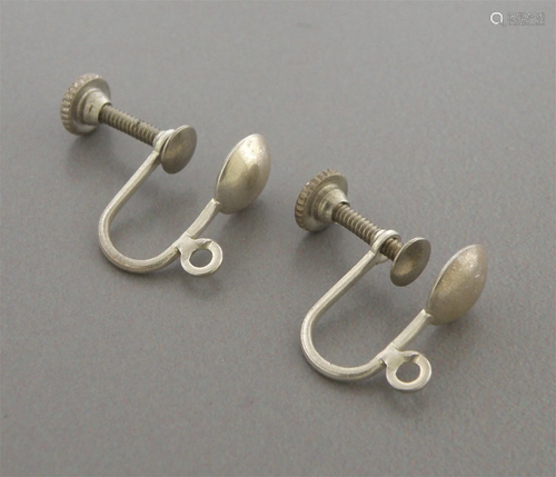 VINTAGE STERLING SILVER SCREW BACK DANGLE EARRINGS PART