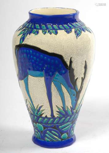 Faiences CATTEAU Charles (1880 - 1966) Vase pansu en faïence...