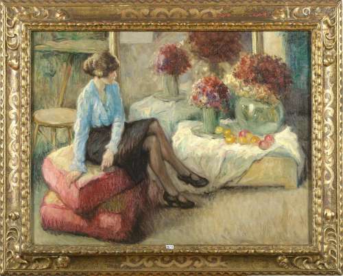 Tableaux DE PAUW René (1887 - 1946) Huile sur toile "El...