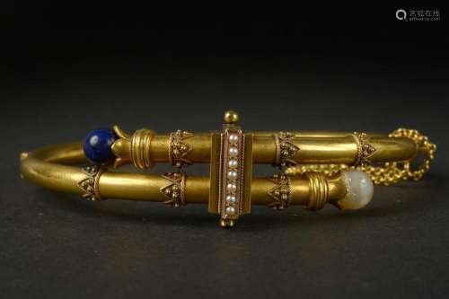 Joaillerie Bracelet esclave en or jaune 18 carats serti de p...