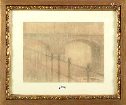 Dessins MULLIEZ Auguste (1897 - 1984) "Le pont de la Sa...