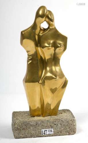 Sculptures MPANDA (XXème). (?). "Couple" en bronze...