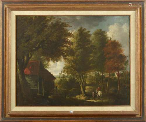 Tableaux HOBBEMA Meindert (1638 - 1709). Suiveur de. Huile s...