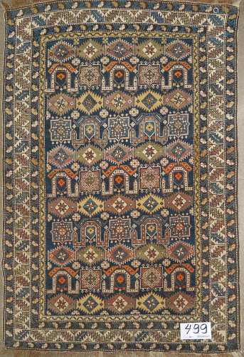 Tapis Carpette Shirvan en laine faite main à décor géométris...