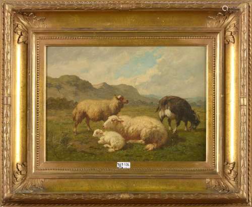 Tableaux ROBBE Louis (1806 - 1887) Huile sur panneau "L...