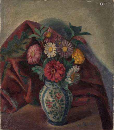 Etienne MORILLON (1884-1949)Bouquet de fleurs dans un vase.H...