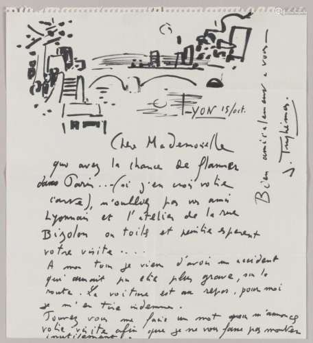 Jacques TRUPHEMUS (1922-2017)Pont Bonaparte.Lettre autograph...