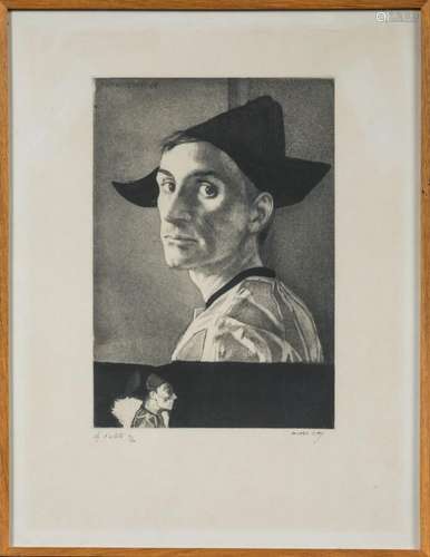 Michel CIRY (1919 2018) Autoportrait en costume d'Arlequ...