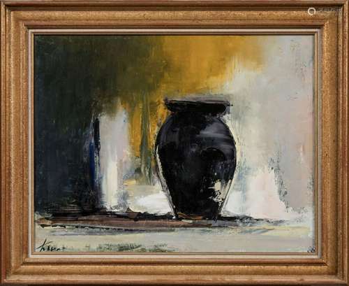 Louis TRAVERT (Né en 1919)Nature morte au vase.1986.Huile su...