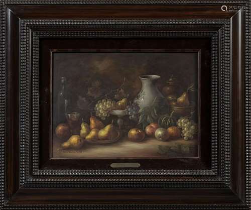 Jean CHEVAUCHET (Né en 1937)Nature morte aux fruits.Huile su...