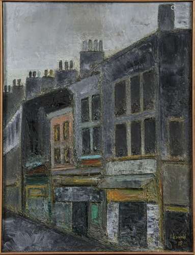 Jacques LESCOULIE (né en 1935).Rue du Trion, 1988.Huile sur ...