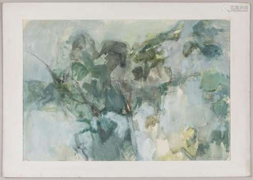 Pierre MONTHEILLET (1923-2011)Paysage abstrait Aquarelle et ...