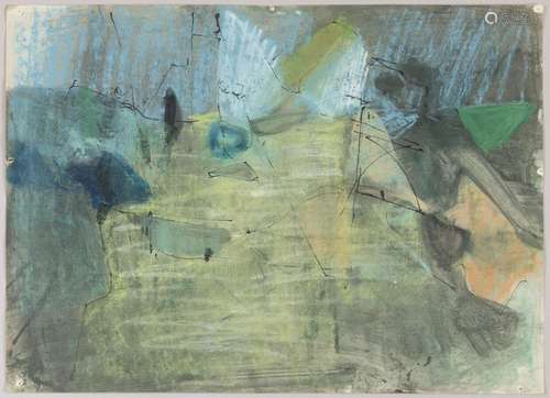 Pierre MONTHEILLET (1923-2011)Paysage abstraitEncre, pastel ...