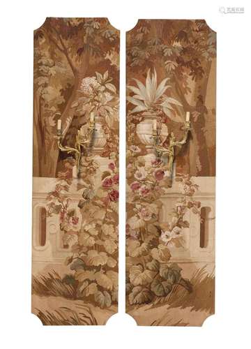 COPPIA DI PANNELLI IN TESSUTO XIX-XX SECOLO - PAIR OF FABRIC...