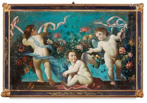 SCUOLA ITALIANA DEL XVIII SECOLO PUTTI IN FESTA - PUTTI IN C...