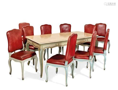 TAVOLO CON DIECI SEDIE XX SECOLO - TABLE AND TEN CHAIRS 20TH...