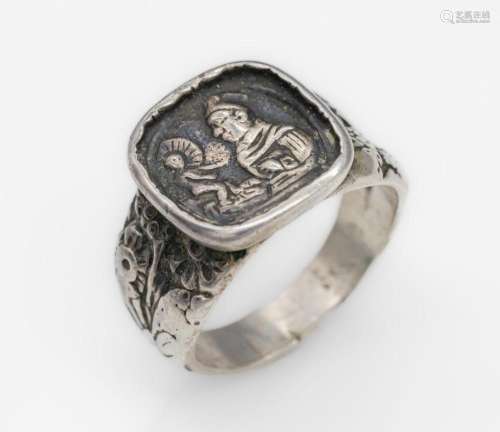 Signet ring, silver tested