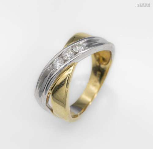 14 kt gold ring with brilliants